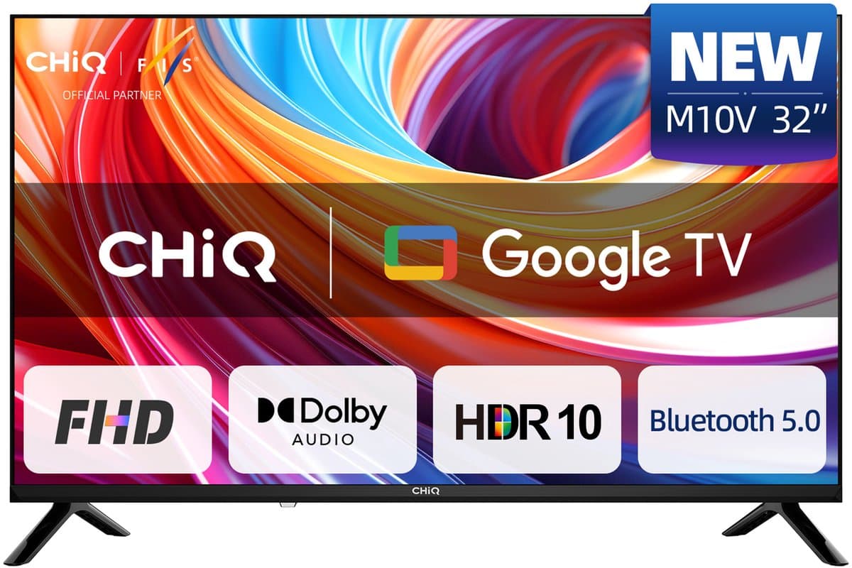 CHiQ L32FM10V - Smart TV 32 Inch - Full HD - Metalen Randloos - Google Assistant - Dolby Audio - HDMI - 2025 Nieuw — afbeelding 1