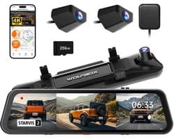Wolfbox G900 Tripro bumper 3CH 4K Wifi GPS 256gb Mirror dashcam
