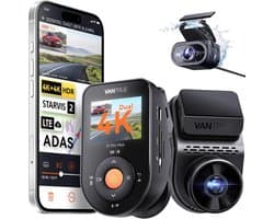 Vantrue S1 Pro Max 4K+4K (2160P+2160P) dashcam voor en achter, dubbele dashcamera met Starvis2 HDR PlatePix nachtzicht, 5 GHz WiFi, GPS, optionele Lte, parkeermodus