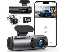Quvo® Dashcam Voor en Achter - Autocamera - Dashcamera - Nachtzicht - Zwart- 8cm x 4cm x5cm