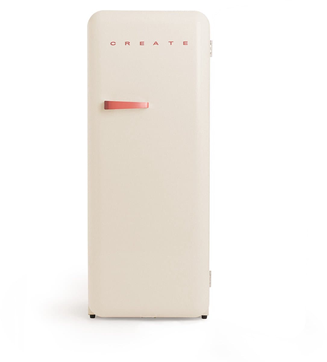 CREATE - Koelkast in retrostijl - Gebroken wit - Handvat Terracotta - FRIDGE RETRO 281L — afbeelding 1