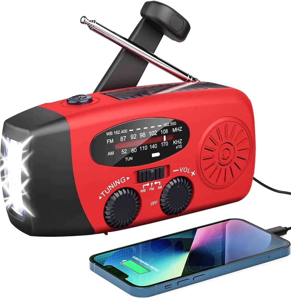 Radio Op Batterijen (Accu) Voor Rampen - Radio Opwindbaar - Noodradio - Noodradio Solar Opwindbaar — afbeelding 1