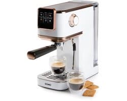 DOMO DO746K Espressomachine - Met Stoompijpje - 20 Bar - Pistonmachine - Koffiecupmachine - Wit - Rosé