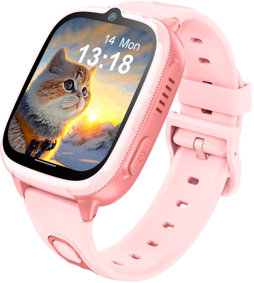 Mayni SmartWatch 4G - Smartwatch Kinderen - GPS Horloge Kind - GPS Tracker - Bellen/Videobellen - SOS - SIM - Waterdicht - Roze — afbeelding 1