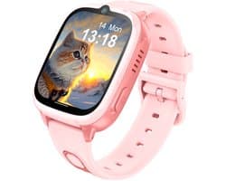 Mayni SmartWatch 4G - Smartwatch Kinderen - GPS Horloge Kind - GPS Tracker - Bellen/Videobellen - SOS - SIM - Waterdicht - Roze