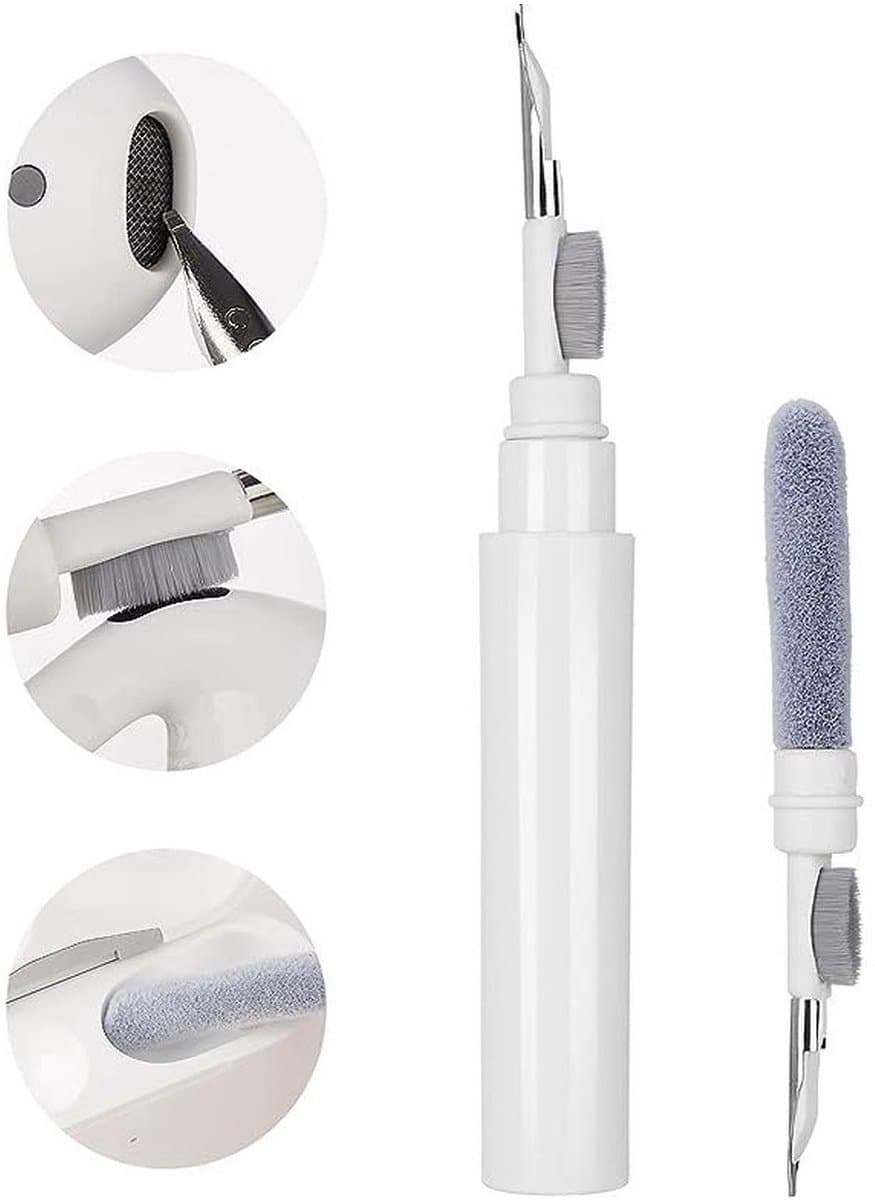 3-In-1 Schoonmaakset Voor Earpods I Oordopjes Cleaning Pen I Schoonmaakborsteltje I Reinigingsborstel I Universeel Geschikt voor Airpods, Samsung etc. I Wit — afbeelding 1