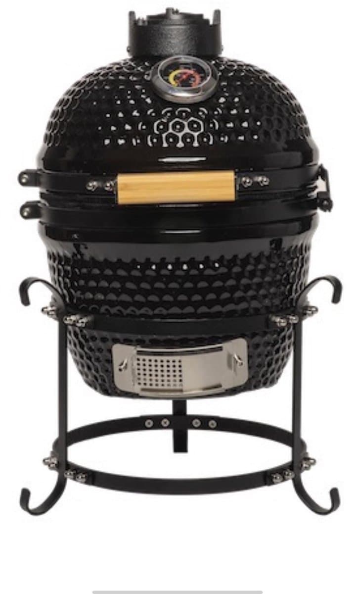 Patton Kamado Keramische Houtskoolbarbecue Inclusief Heatdeflector - Mini - Zwart — afbeelding 1