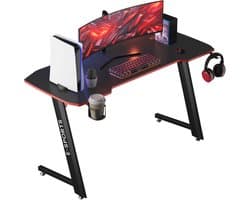 Avalo Gaming Bureau - 120x60x75 cm - Game Desk - Tafel - Game Bureau - Zwart