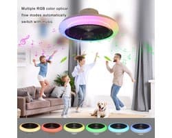Moderne RGB Plafondventilator met Dimbare LED Verlichting en Afstandsbediening
