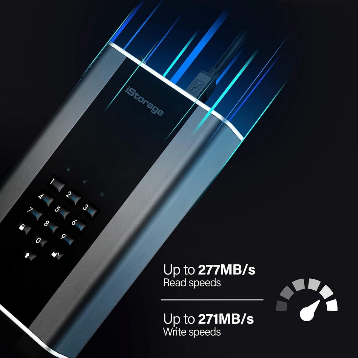 1TB Desktop Externe Harde Schijf - Hardware Encryptie & PIN Beveiliging (FIPS Niveau) — afbeelding 1