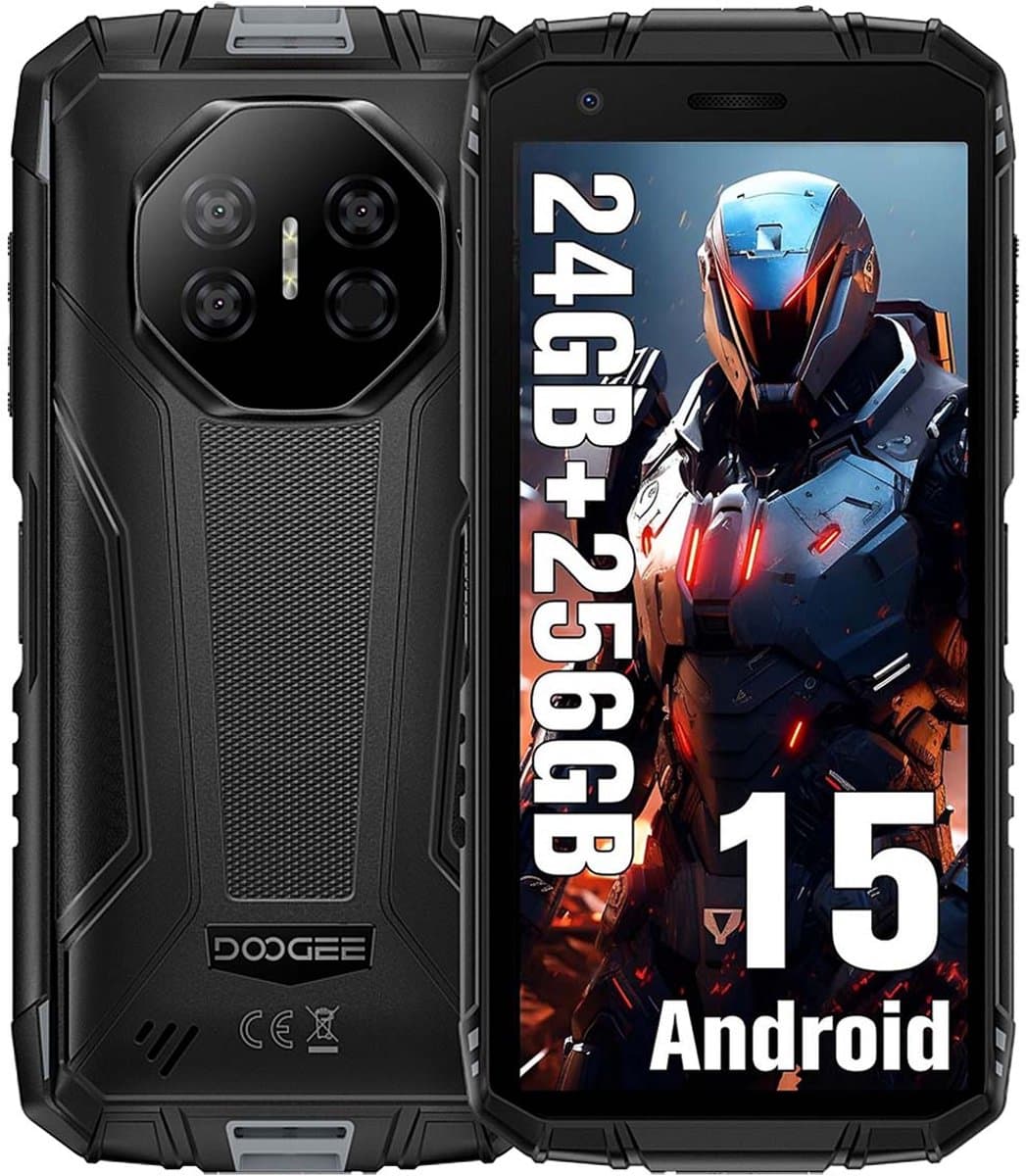 DOOGEE Fire 3 Ultra Robuuste Smartphone - 24 GB RAM - 256 GB ROM - 8350 mAh - 5,5 inch - Android 15 - IP68/IP69K Outdoor telefoon - Face ID - OTG - NFC - Zwart — afbeelding 1