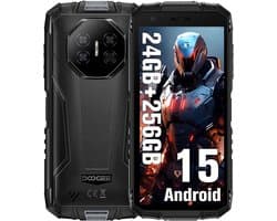 DOOGEE Fire 3 Ultra Robuuste Smartphone - 24 GB RAM - 256 GB ROM - 8350 mAh - 5,5 inch - Android 15 - IP68/IP69K Outdoor telefoon - Face ID - OTG - NFC - Zwart