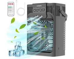 SNJY® Aircooler - Luchtkoeler - Aircooler met Koelelementen - Airco Mobiel Airco Zonder Slang - 1,2L Watertank - 3 Snelheden - Zwart