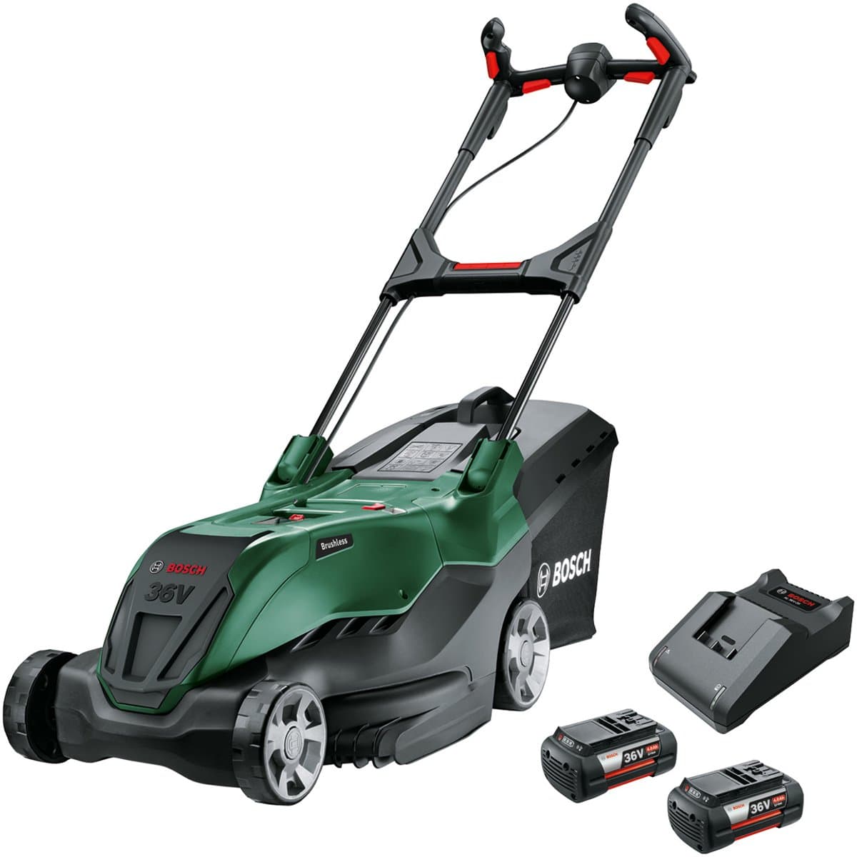 Bosch AdvancedRotak 36V-44-750 - Accu grasmaaier - Inclusief 2x 36 V Li-Ion accu (4.0 Ah), AL 36V-20 lader en opvouwbare opvangbak — afbeelding 1