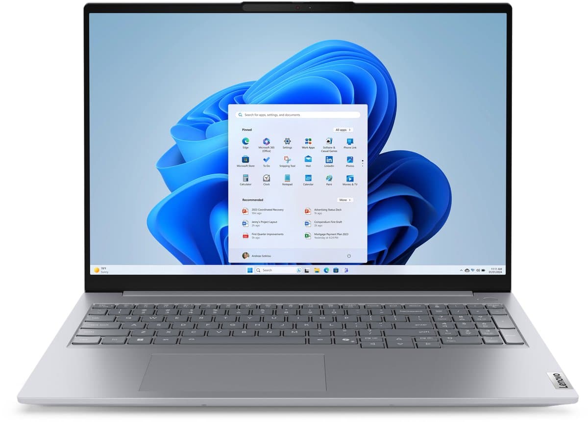 Lenovo ThinkBook 16 G8 IAL Intel Core Ultra 5 135H Laptop 40,6 cm (16") WUXGA 16 GB DDR5-SDRAM 512 GB SSD Wi-Fi 6E (802.11ax) Windows 11 Pro Engels Grijs — afbeelding 1