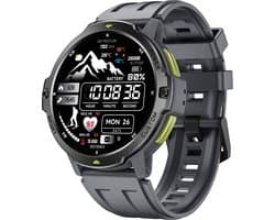 Knobbout 1.46“Scherm(4cm) Advanced GPS Sport Smartwatch – Sportcapaciteit & Traininganalyse - GNSS Satellietnavigatie - GOMORE Trainingsalgoritme - Lactaatdrempel Test - 30 m Waterdicht- 500mAh - Grijs
