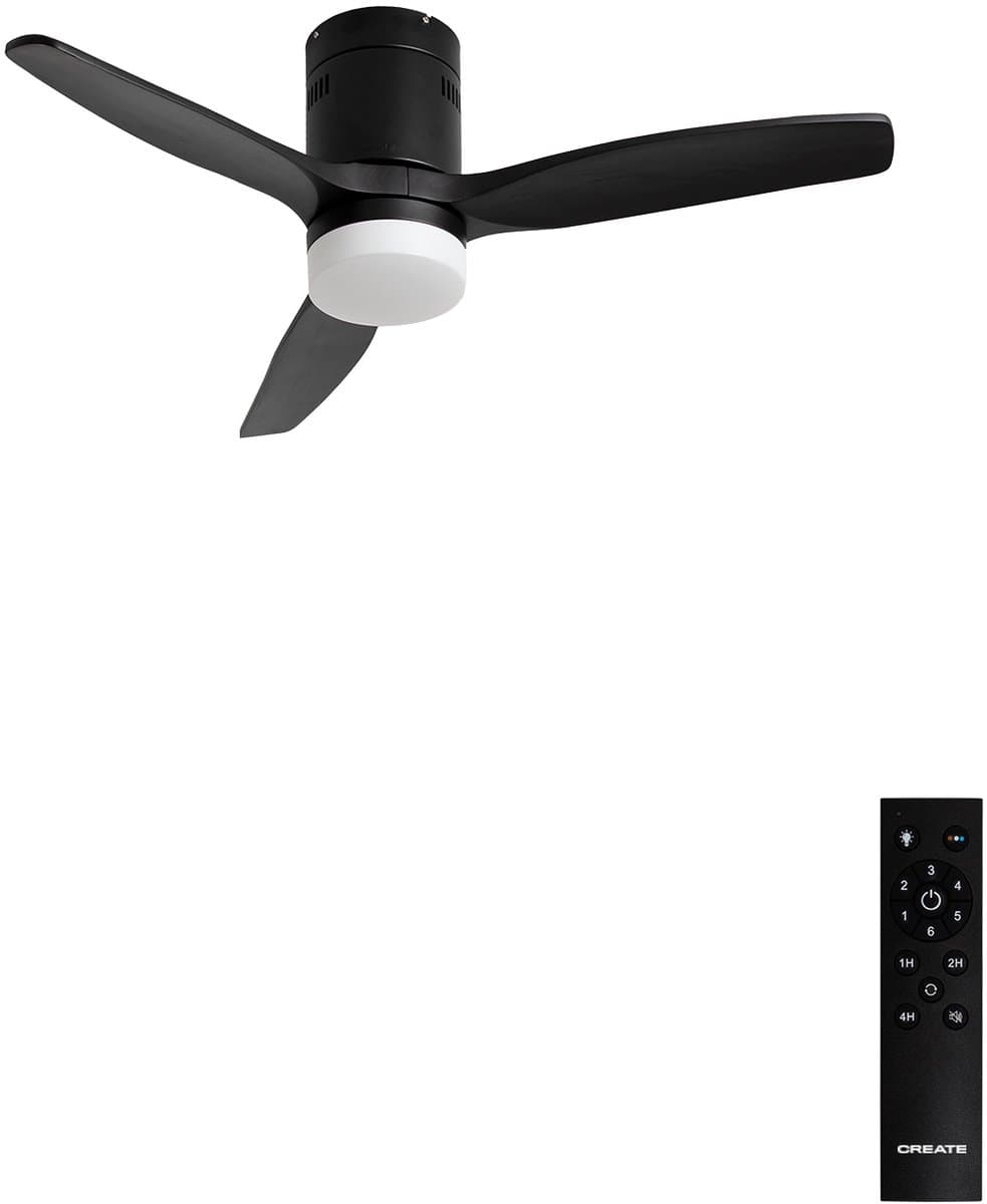 CREATE - Plafondventilator 40W silent 100% hout - S - Met licht - Afstandsbediening - WIND CALM NATURAL WOOD — afbeelding 1