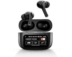 Tech Essentials FlexBeat - Draadloze Oordopjes met Active Noise Cancelling - Bluetooth 5.4 - In Ear Sport Oortjes voor Hardlopen - Microfoon - Earbuds met Oplaadcase - Muziek - Zwart