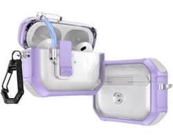 Coverzs TPU Rugged case met lock geschikt voor AirPods 4 - TPU Hoesje - Hoesje met slot - Optimale bescherming & Veiligheid