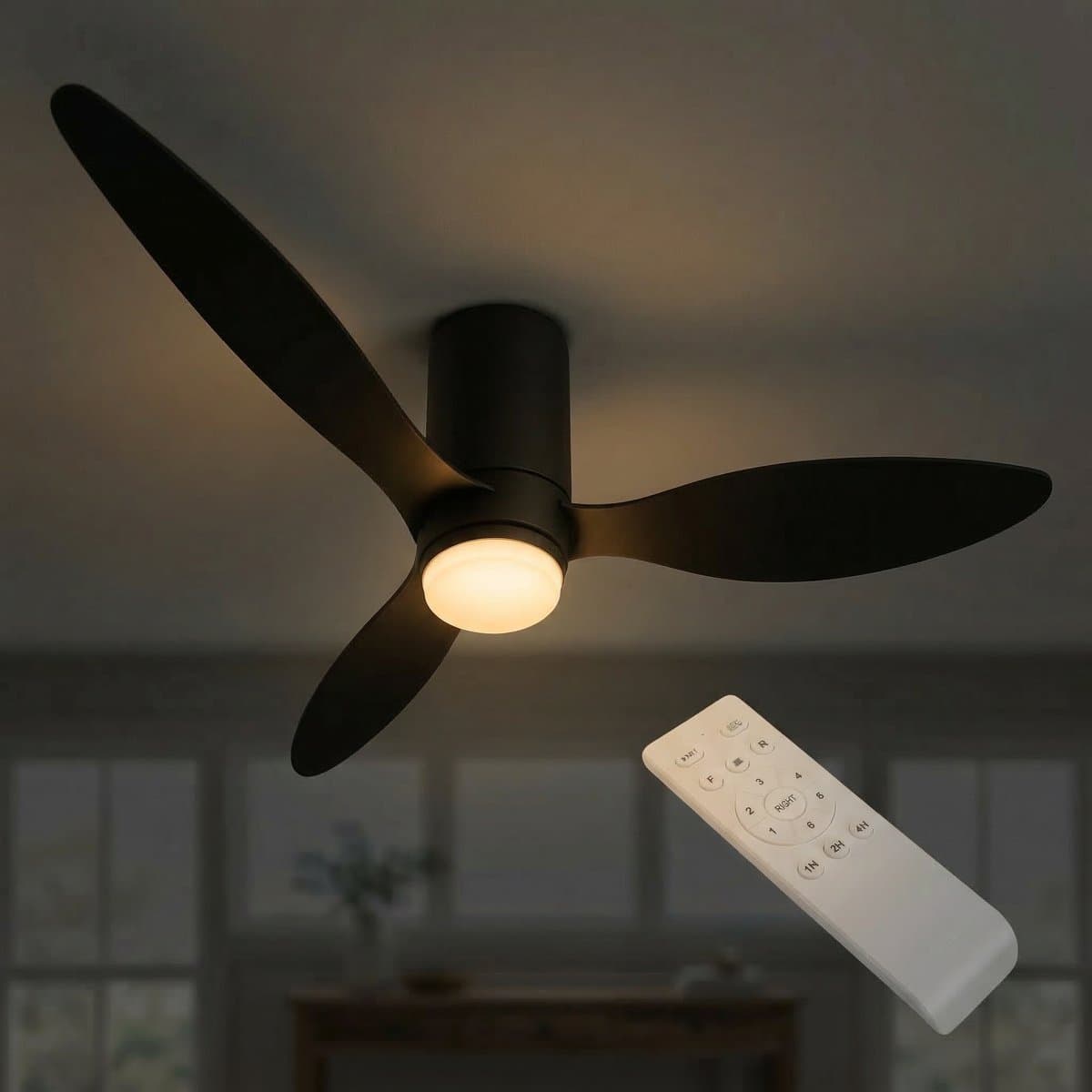 LED Plafondventilator | Zwart | 18W | 1440 lumen | CCT - Kleurwissel | Niet dimbaar — afbeelding 1