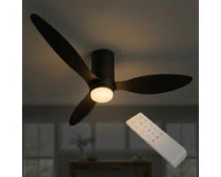 LED Plafondventilator | Zwart | 18W | 1440 lumen | CCT - Kleurwissel | Niet dimbaar