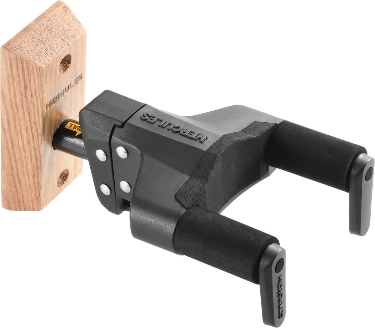 HERCULES Stands HCGSP-38WB+ gitaarwandhouder, AGS Plus, kort, houten voet, naturel — afbeelding 1
