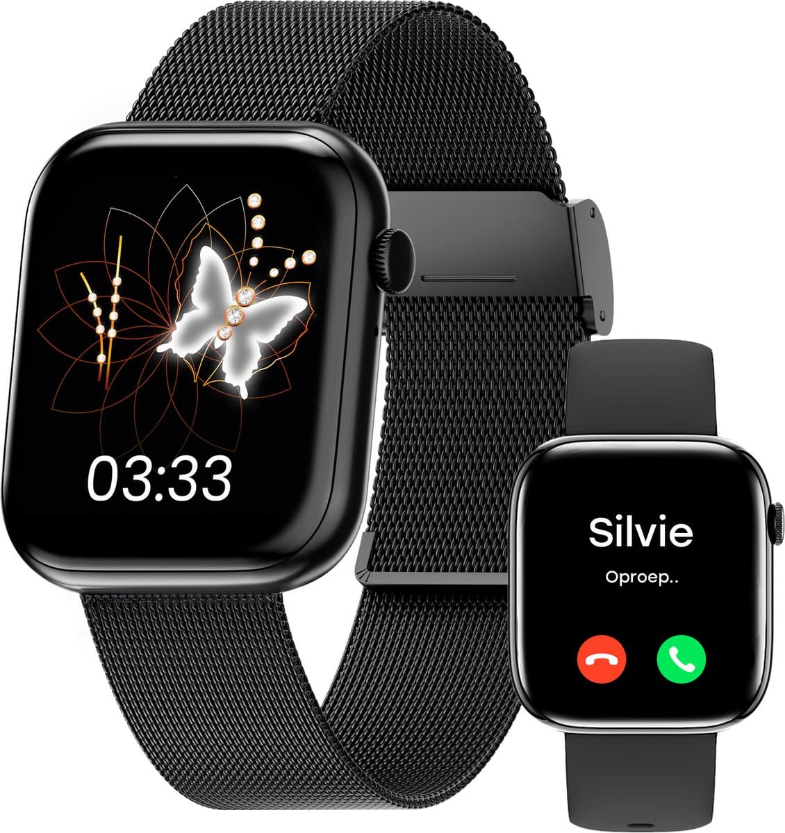 Bizoule Smartwatch Beso - Smartwatch Dames & Heren - 40mm - Horloge met Belfunctie - AMOLED Full HD - Bloeddrukmeter - Stappenteller - Android & iOS - Zwart — afbeelding 1
