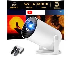 MIRA® Draagbare beamer - Beamer - Projector - Mini Beamer - Wit- 14cm x 7cm x 9cm