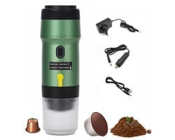 SmartOutdoor Draagbare Elektrische Espressomachine 3-in-1 | 15 Bar | Voor Capsules & Gemalen Koffie | Koffiezetapparaat voor Onderweg | 12V | Ideaal voor Reizen & Camping