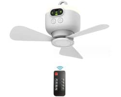 House of Balance AirFlow Pro - Plafondventilator Draagbaar - 8000mAh - Afstandsbediening - LED Verlichting - Ventilator Draadloos - Tent Camping Camper Ventilator