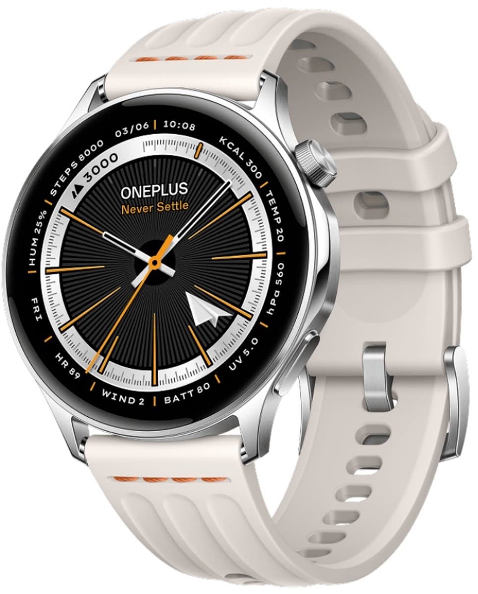 OnePlus Watch Lite - Smartwatch - 45mm - Silver Steel (Zilver) - 1.46" AMOLED - 10 dagen batterij - Dual-Band GPS - OPWWE262 — afbeelding 1