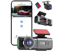 Quvo® Selevie Dual Dashcam - Dashcam Voor Auto 4K + 1080p - Voor en Achter Camera – Zwart - 8cm x 7cm x 4cm