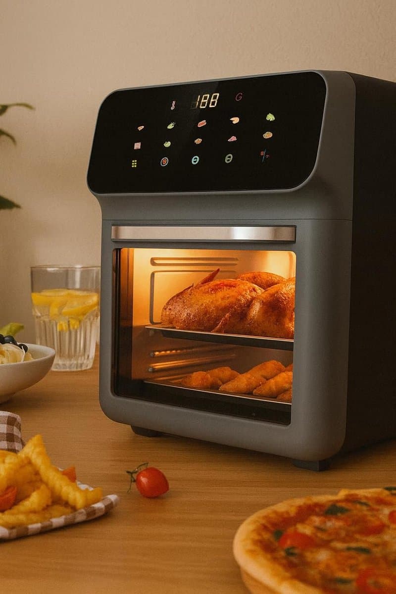 Digitale Heteluchtfriteuse - Multifunctionele Oven - Gezond Koken - 10 Automatische Modi - 12 Liter XXL - Grijs — afbeelding 1