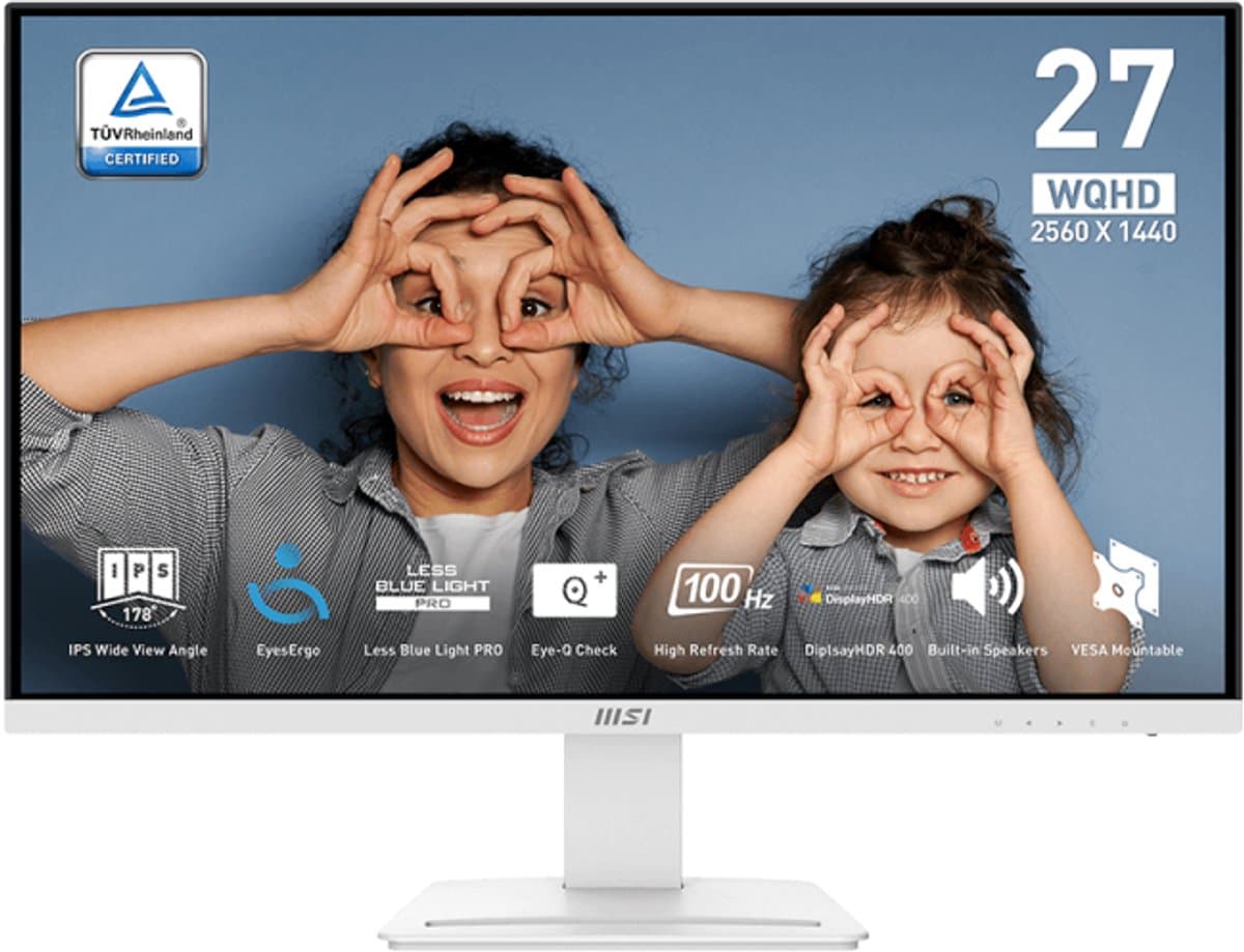 MSI Pro MP273QWDE E2 computer monitor 68,6 cm (27") 2560 x 1440 Pixels Wide Quad HD LCD Wit — afbeelding 1