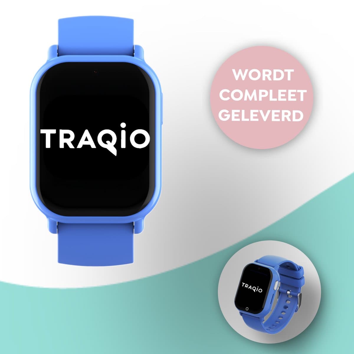 Traqio TRQ04 - GPS horloge kinderen - gps horloge kind - kinderhorloge bellen - gps tracker kinderhorloge - kinderhorloge met gps - kinderhorloge - Kinder smartwatch GPS - GPS horloge school - Blauw — afbeelding 1