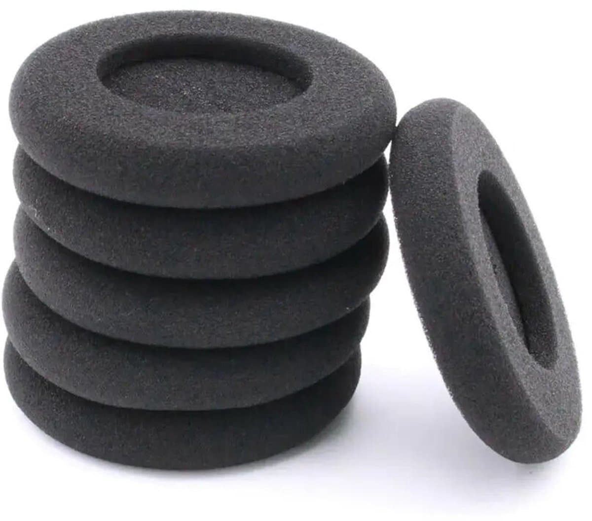 Ibley Zachte foam oorkussens 30mm - 6 stuks / 3 paar - universeel geschikt - Spons oordop kussens - voor hoofdtelefoons - Zwart — afbeelding 1