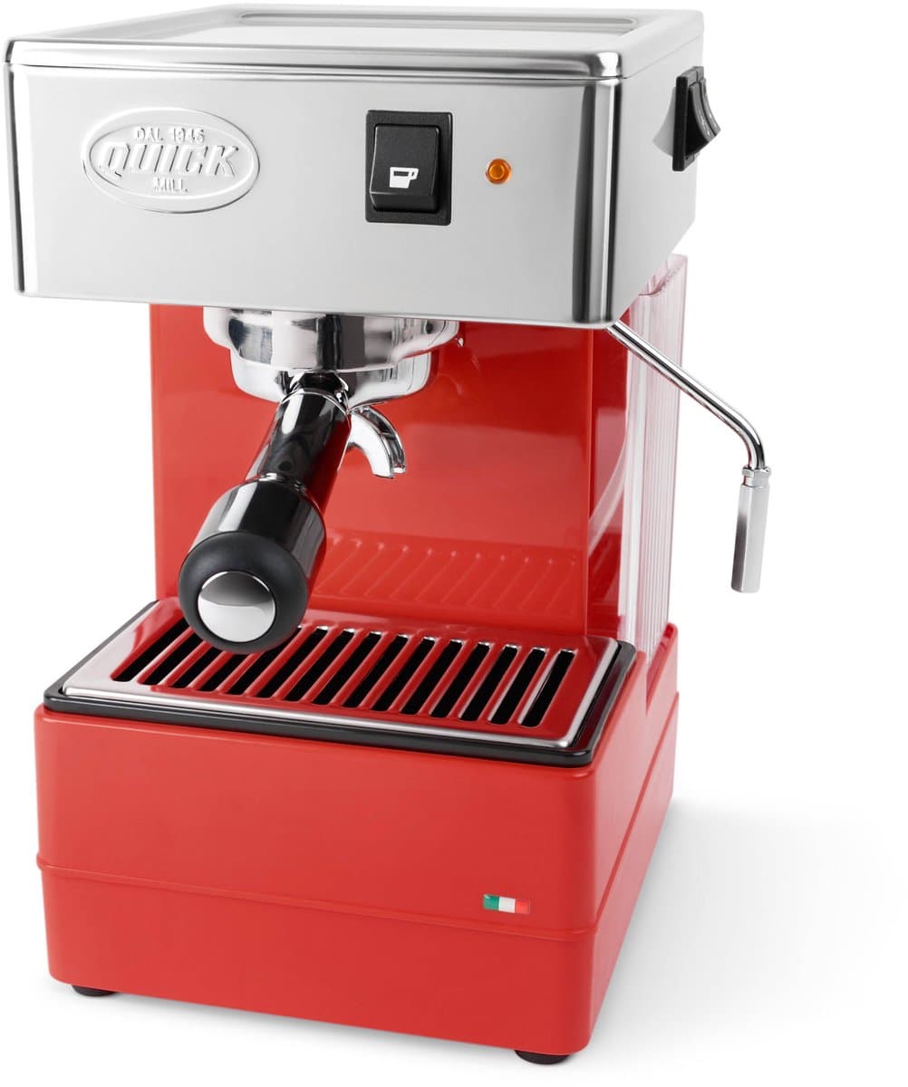 Quick Mill 820 rood piston espressomachine benelux inclusief tamper t.w.v. € 39,99 — afbeelding 1