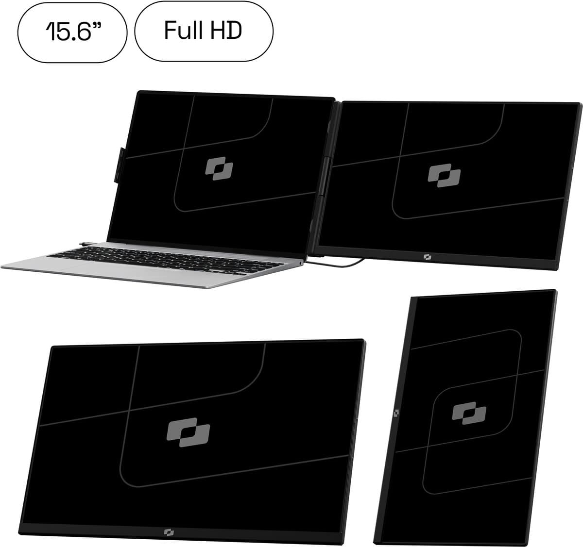 Screenmate® Infinity Lite Portable Monitor 15,6” - Draagbare Monitor - Extra Scherm Laptop - Draagbaar Beeldscherm - Zwart — afbeelding 1