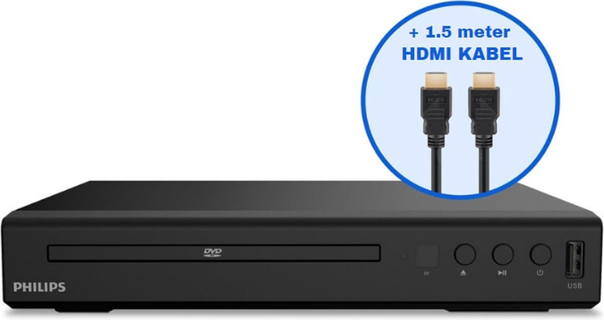 Philips TAEP200 - DVD-speler met CD-ondersteuning - Inclusief HDMI Kabel - Zwart — afbeelding 1