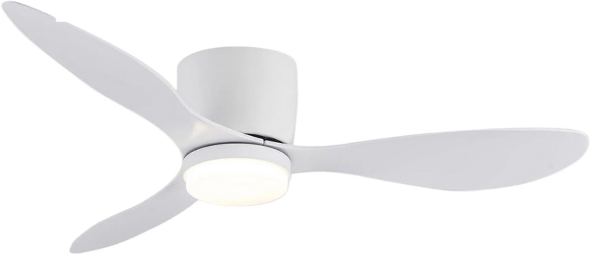 Nivard Plafondventilator - Met Verlichting - Plafond Ventilator - Met Lamp - Plafonniere Met Ventilator - Met Licht - Wit - 106cm — afbeelding 1