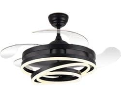 Livano Plafondventilator - Met Verlichting - Plafond Ventilator - Met Lamp - Plafonniere Met Ventilator - Met Licht - Zwart - 106cm