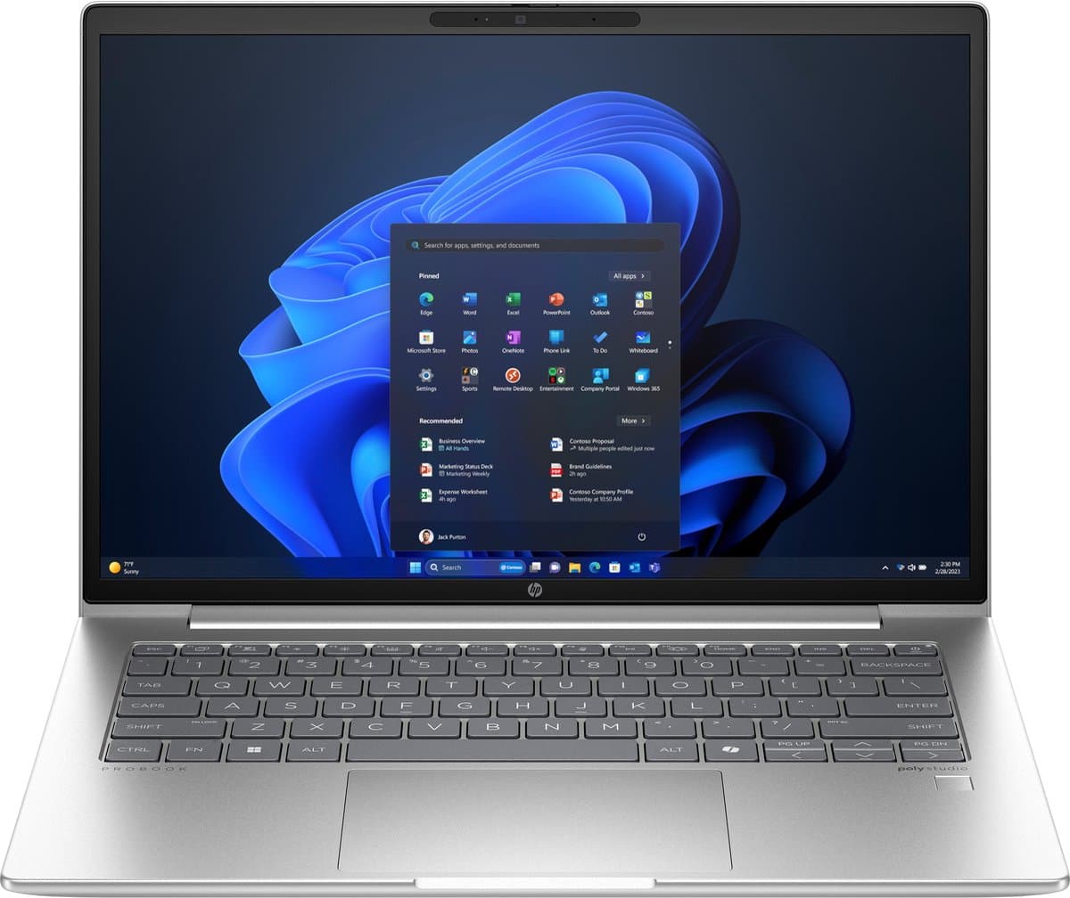 HP ProBook 440 G11 Intel Core Ultra 7 155U Laptop 35,6 cm (14") WUXGA 16 GB DDR5-SDRAM 512 GB SSD Wi-Fi 6E (802.11ax) Gratis DOS AI PC Zilver — afbeelding 1