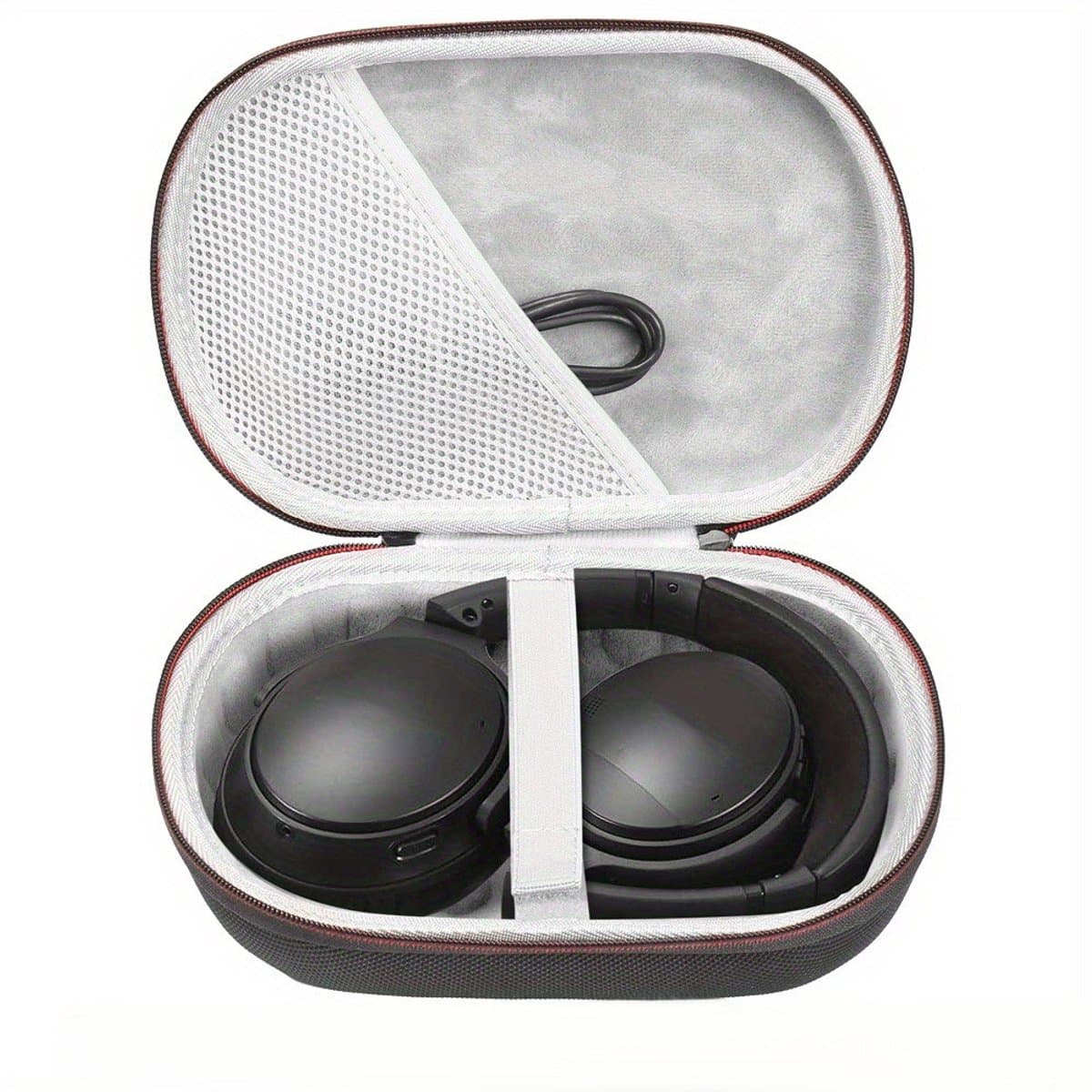 Oortjes Opberg Hoesje - On-ear/Over-ear -Koptelefoon Case - Headphone Beschermhoes Hoes Hardcase – Opberghoes - Koptelefoon Case - Harde Beschermhoes - - Koptelefoon Hoesje – Beschermhoes – LOUZIR — afbeelding 1
