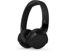 PHILIPS TAH4209BK Lightweight On Ear draadloze Bluetooth Headphones met Passive Noise Isolation - 55 uur afspeeltijd, natuurlijk geluid, heldere gesprekken, Dynamic Bass, 2 uur USB-laden - Zwart