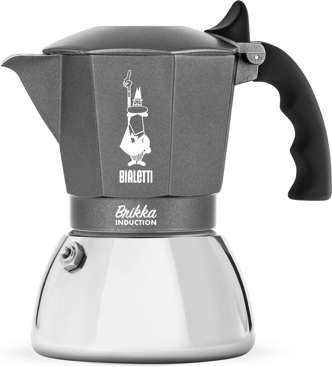 Bialetti Brikka Induction Percolator 4 Kops – Espresso Maker – Inductie Geschikt – Crema-laag – Zwart/RVS — afbeelding 1