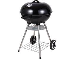 Ronde kogelbarbecue met deksel en asvanger zwart - 43 x 33 cm - houtskool bbq
