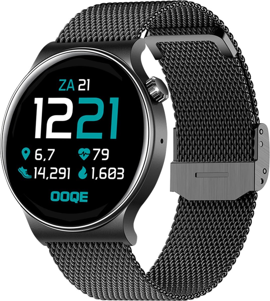 OOQE WATCH CS PRO - Smartwatch Heren en Dames | Geschikt voor iOS en Android | 10 kleuren | HD | Notificaties | Gezondheidsanalyse | Sportanalyse | GPS Koppeling | Bellen | Muziek/Audio Luisteren | Spelletjes | Ergonomisch | Nederlandstalig | Zwart — afbeelding 1