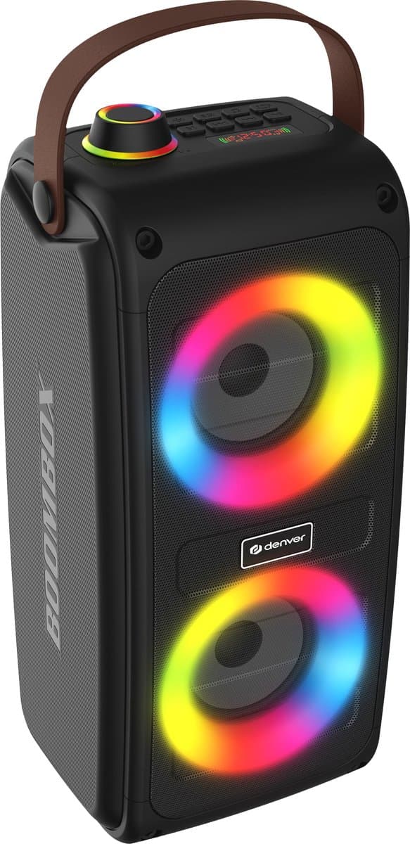 Denver Bluetooth Speaker Draadloos - Lichteffecten - Muziek Box - AUX - TWS Pairing - BTV230 - Zwart — afbeelding 1