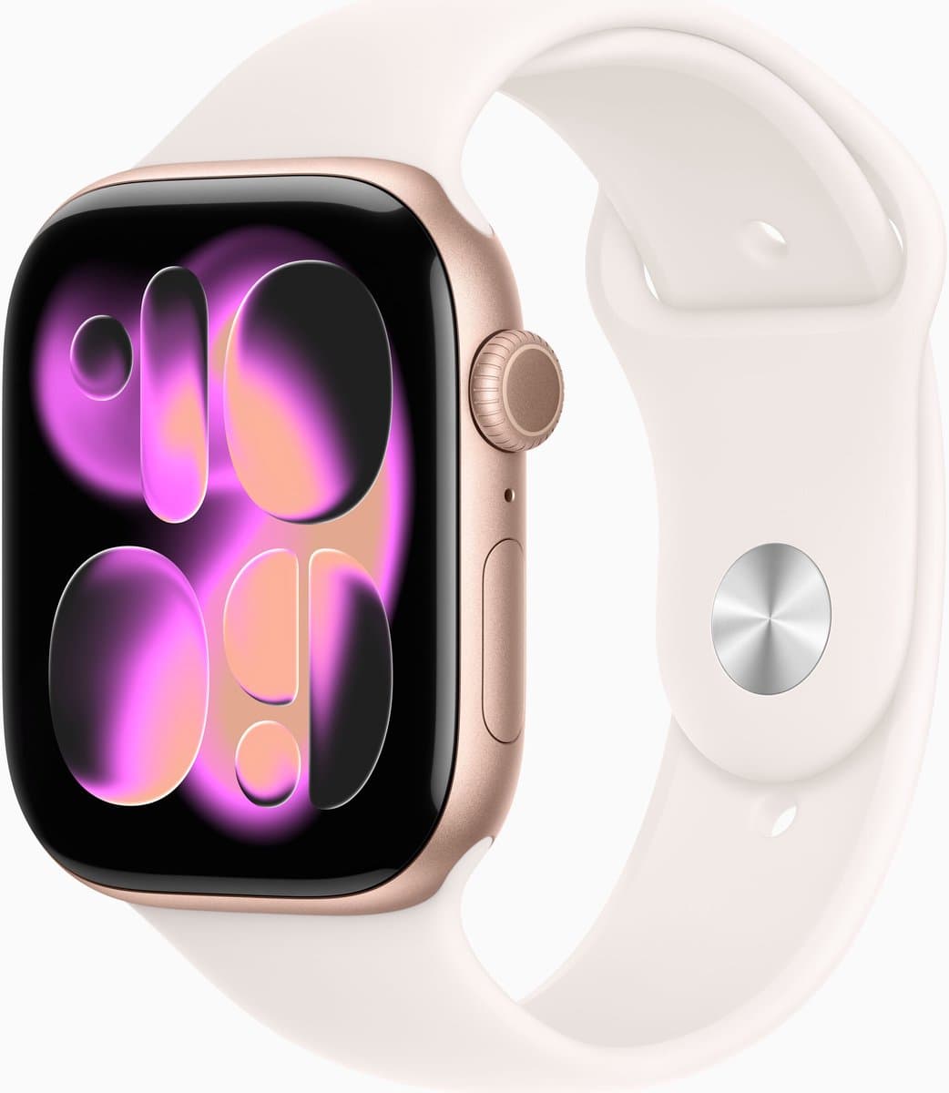 Apple Watch 11 - Wifi - 42mm - Rose Goudkleurig Aluminium Case with Light Blush Sport Band - M/L — afbeelding 1
