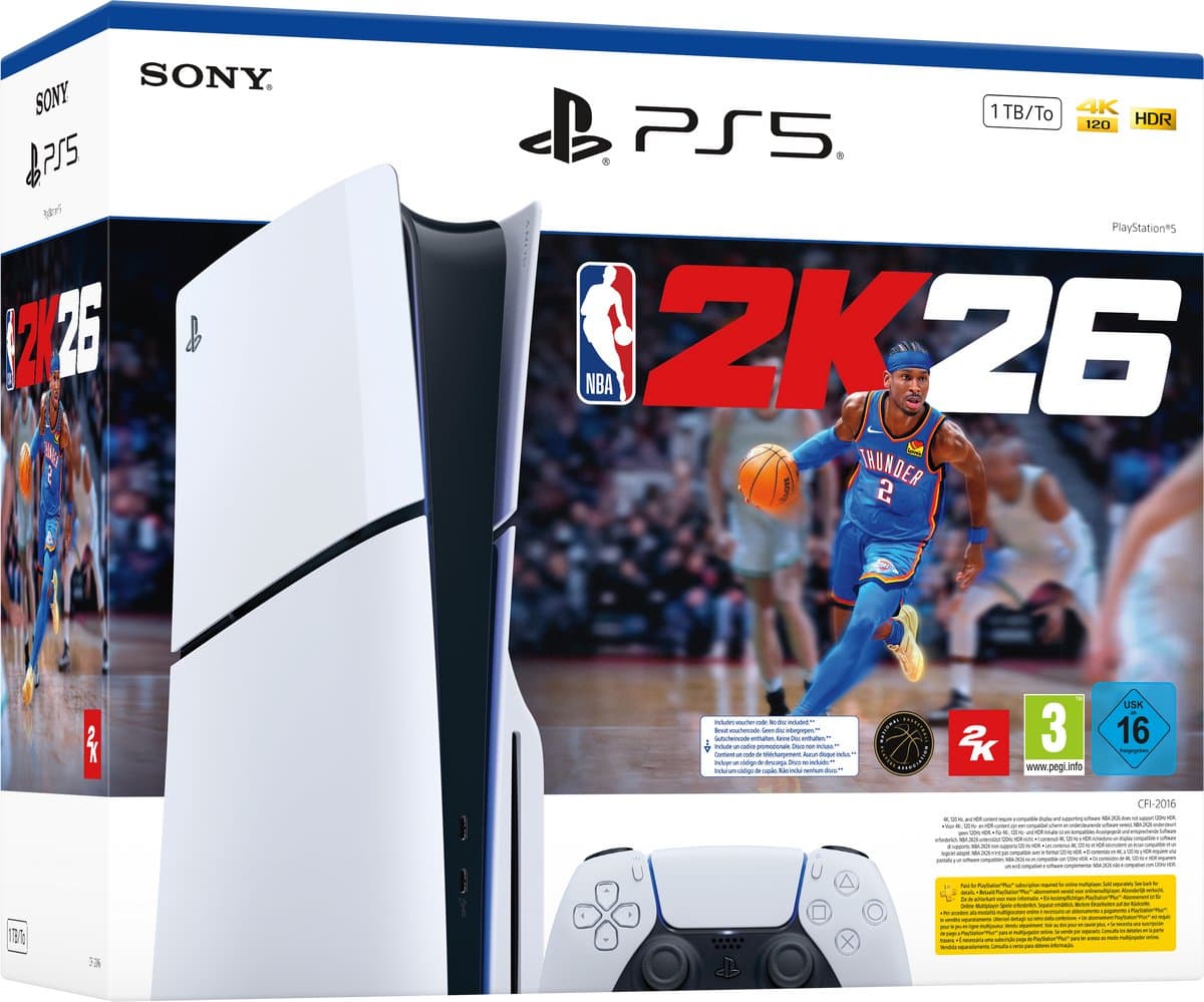 PlayStation 5 - Disc Edition - Slim - NBA 2K26 bundel — afbeelding 1